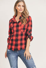 Load image into Gallery viewer, RED BUFFALO PLAID TOP