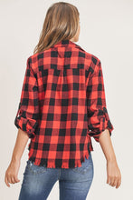 Load image into Gallery viewer, RED BUFFALO PLAID TOP