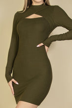 Load image into Gallery viewer, RIBBED CUTOUT BODYCON DRESS