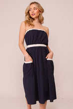 Load image into Gallery viewer, CONTRAST STRAPLESS MIDI DRESS