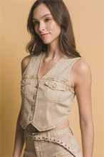 Load image into Gallery viewer, BUTTON UP DENIM VEST