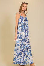Load image into Gallery viewer, Blue Bloom Tiered Maxi Dress