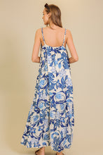 Load image into Gallery viewer, Blue Bloom Tiered Maxi Dress
