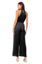 Load image into Gallery viewer, PLEATED FRONT SATIN JUMPSUIT