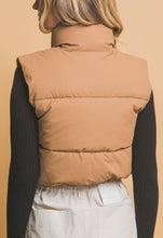 Load image into Gallery viewer, HIGH NECK CROPPED PUFFER VEST
