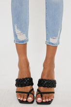 Load image into Gallery viewer, LIGHT WASH DISTRESSED SKINNY DENIM
