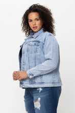 Load image into Gallery viewer, MID LENGTH DENIM JACKET

