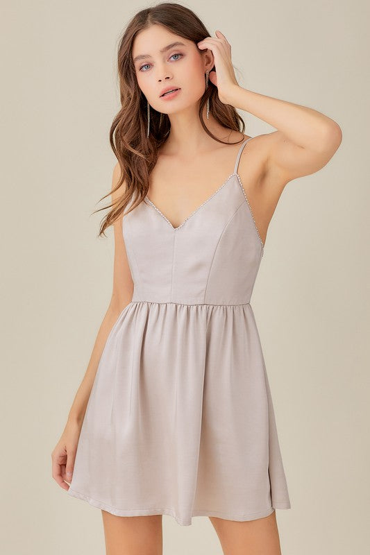 STUD DETAIL CAMI DRESS