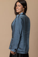 Load image into Gallery viewer, BLUE SATIN BLAZER
