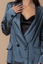 Load image into Gallery viewer, BLUE SATIN BLAZER
