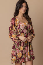 Load image into Gallery viewer, BURGUNDY FLORAL DRESS
