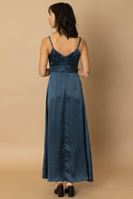 Load image into Gallery viewer, BLUE SATIN MAXI DRESS
