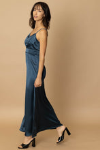 Load image into Gallery viewer, BLUE SATIN MAXI DRESS
