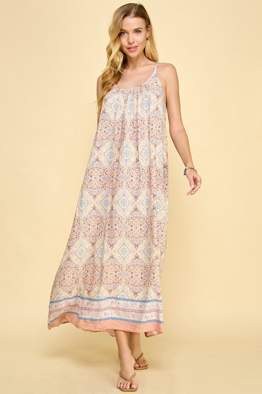 BOHO BORDER MAXI DRESS