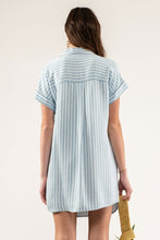 Load image into Gallery viewer, STRIPED COLLARED MINI DRESS
