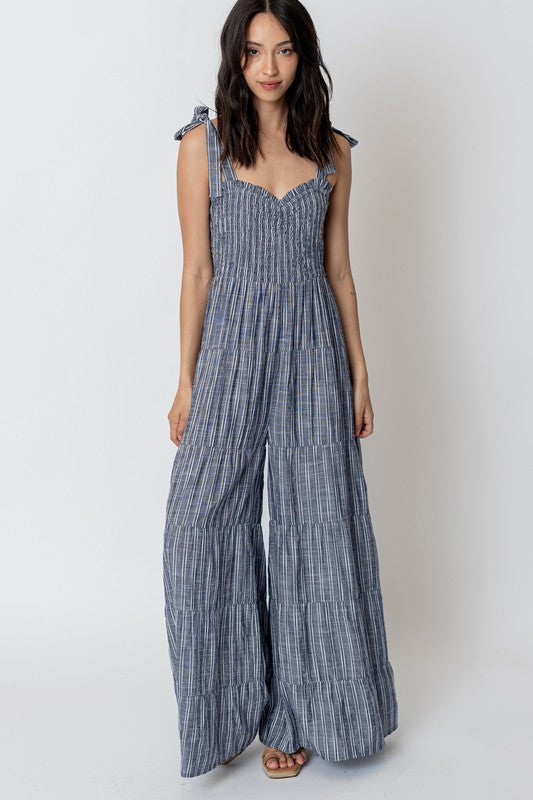 PINSTRIPE  SLEEVELESS JUMPSUIT