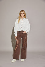 Load image into Gallery viewer, HEAVILY DISTRESSED COCOA DENIM
