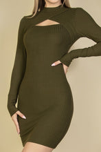 Load image into Gallery viewer, RIBBED CUTOUT BODYCON DRESS
