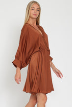 Load image into Gallery viewer, LACE TRIM BROWN DRESS
