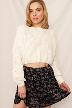 Load image into Gallery viewer, CREAM POMPOM SLV SWEATER
