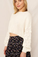 Load image into Gallery viewer, CREAM POMPOM SLV SWEATER
