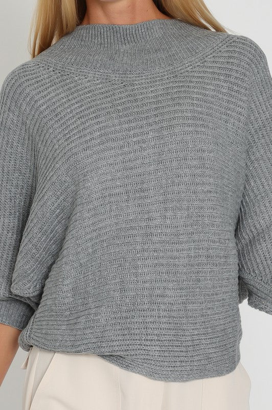 HEATHER GRAY KNIT SWEATER