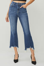 Load image into Gallery viewer, HIGH RISE CROP FLARE-FRAYED JEANS
