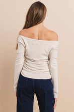 Load image into Gallery viewer, BEIGE OTS RUCHED TOP

