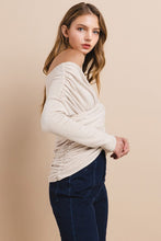 Load image into Gallery viewer, BEIGE OTS RUCHED TOP
