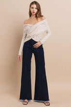 Load image into Gallery viewer, BEIGE OTS RUCHED TOP
