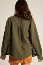 Load image into Gallery viewer, OLIVE DENIM SHIRT JACKET
