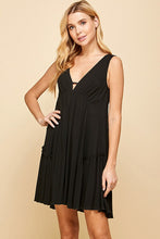 Load image into Gallery viewer, SOLID V-NECK MINI DRESS
