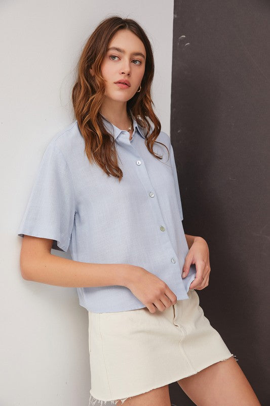 BOXY CROPPED BUTTON UP