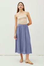 Load image into Gallery viewer, BLUE LINEN MIDI SKIRT
