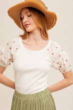 Load image into Gallery viewer, CHERRY PUFF SLEEVE TOP
