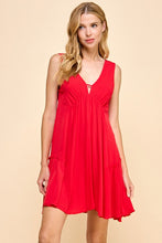 Load image into Gallery viewer, SOLID V-NECK MINI DRESS
