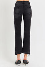 Load image into Gallery viewer, RISEN- MID RISE ANKLE STRAIGHT BLACK DENIM

