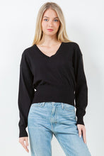 Load image into Gallery viewer, BLK V-NECK SWEATER
