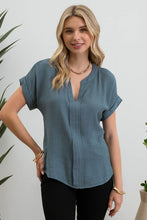 Load image into Gallery viewer, TEAL CUFF SLEEVE TOP
