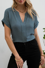 Load image into Gallery viewer, TEAL CUFF SLEEVE TOP
