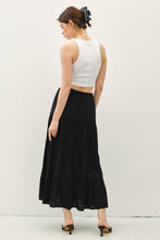 Load image into Gallery viewer, BLACK TIERED MAXI SKIRT
