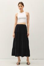 Load image into Gallery viewer, BLACK TIERED MAXI SKIRT
