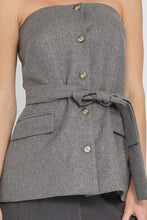 Load image into Gallery viewer, BELTED STRAPLESS TOP
