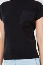 Load image into Gallery viewer, BLACK MOCK NECK W/POCKET
