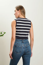 Load image into Gallery viewer, NAVY STRIPED BUTTON VEST
