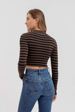 Load image into Gallery viewer, CITY STRIPE L/S CROP SWEATER
