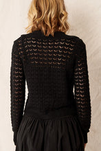 Load image into Gallery viewer, BLACK COLLARED KNIT CARDI

