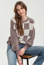 Load image into Gallery viewer, CHECKERED FRONT SWEATER
