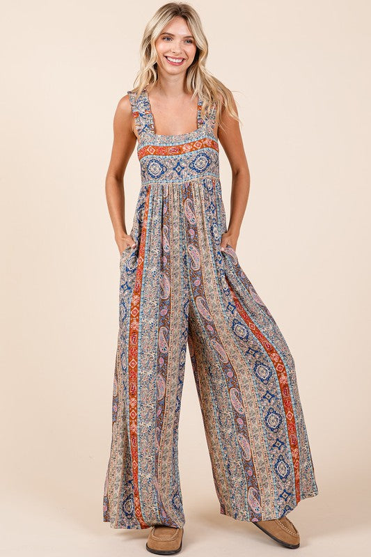BOHO RUFFLE STRAP JUMPSUIT