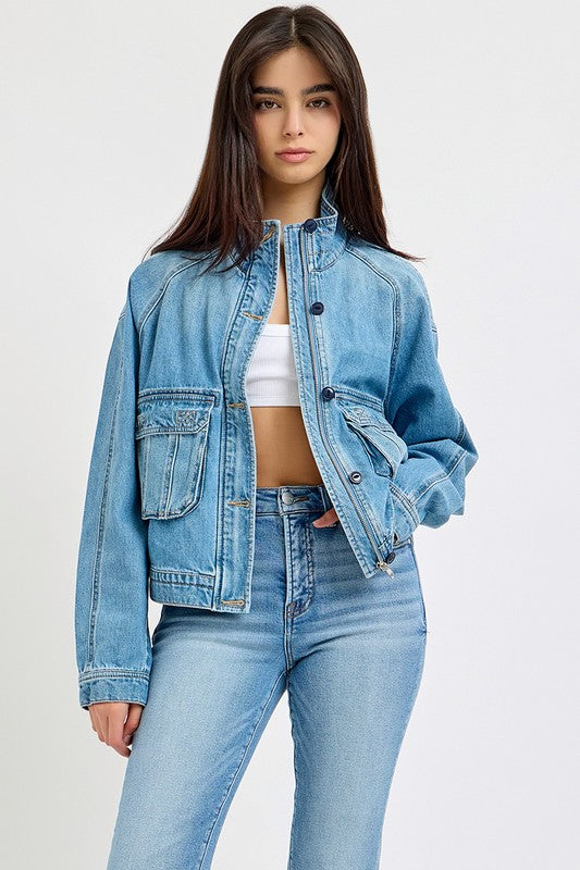 POCKET DETAIL DENIM JACKET